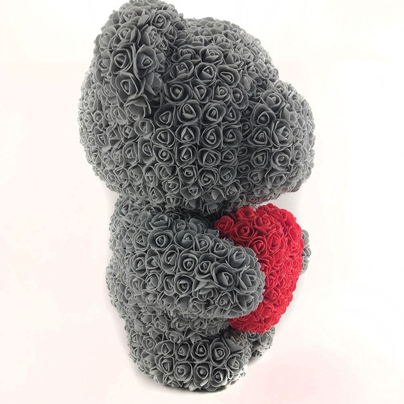 60cm Rose Bear - Grey - Picture 3 of 3